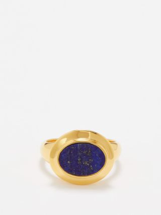 Rita Lapis Lazuli & 18kt Gold-Plated Brass Ring