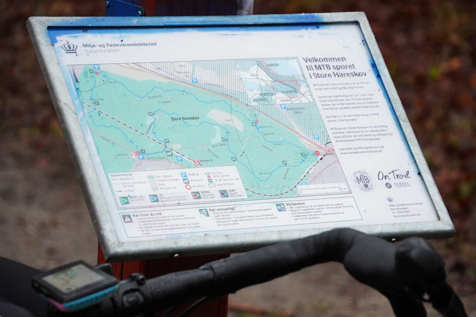 Image shows the map of the nearby trails