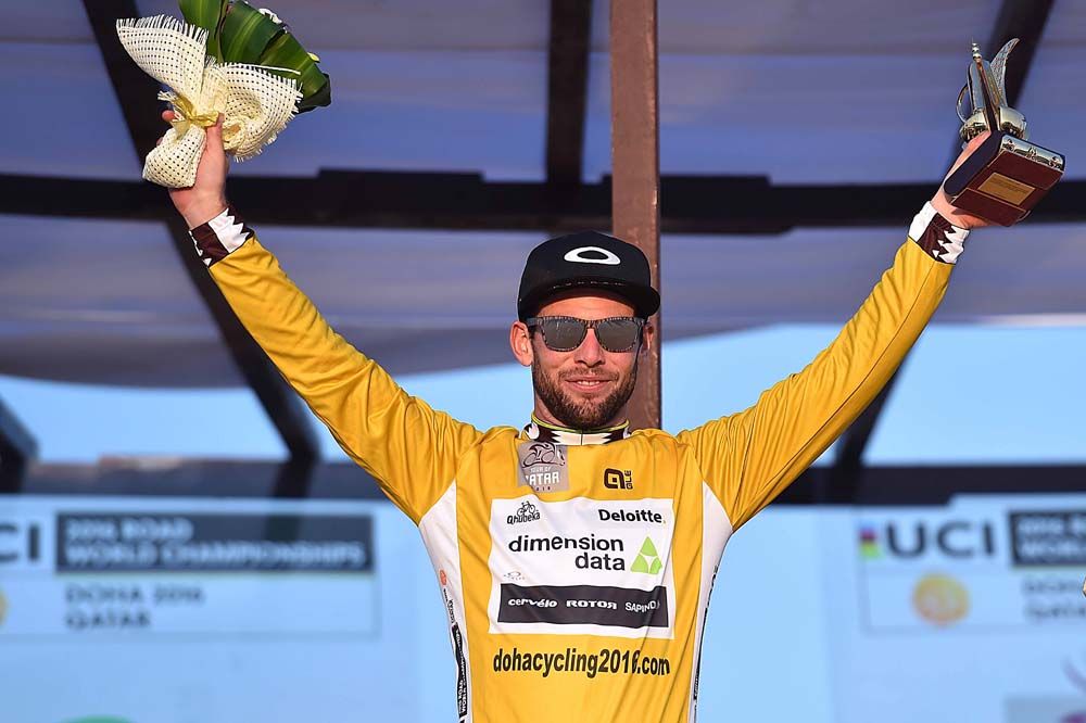 Mark Cavendish (Dimension Data) savours victory at the Tour of Qatar
