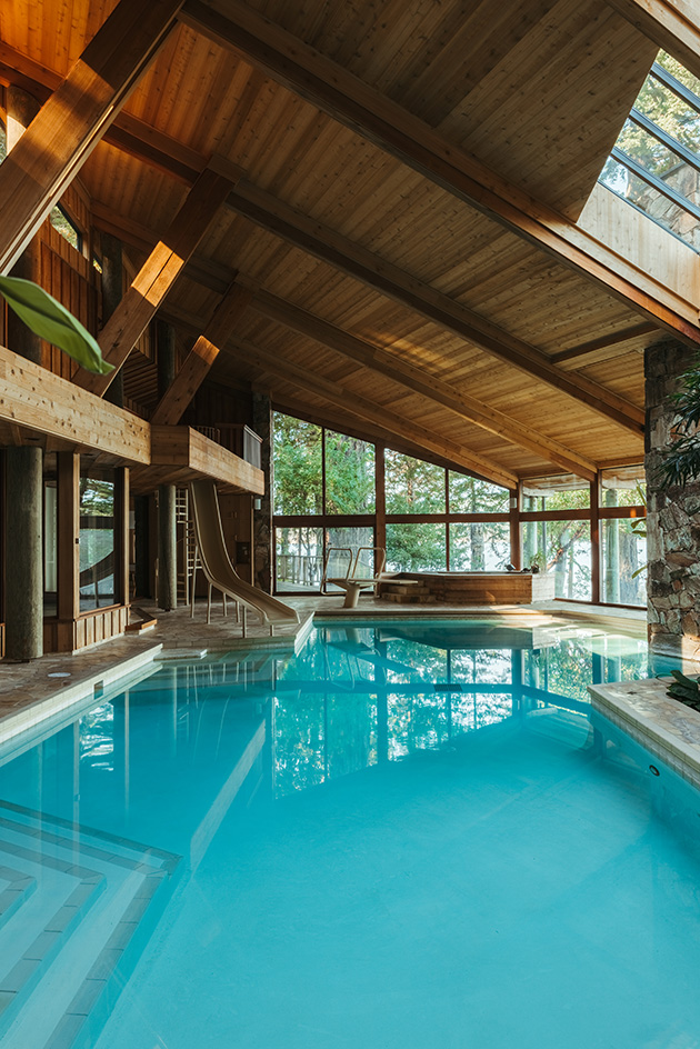 The Morse House, a modernist house in vancounver, set on a forested hill looking out towards the water