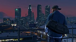 Franklin blickt über Los Santos bei Nacht