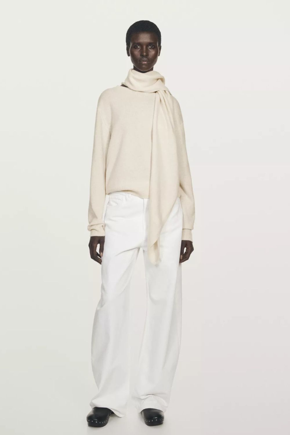 Massimo Dutti 100% Cashmere Scarf Neck Sweater