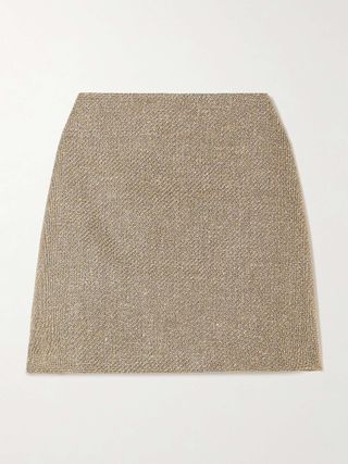 Saratoga Coci Linen, Silk and Cotton-Blend Mini Skirt