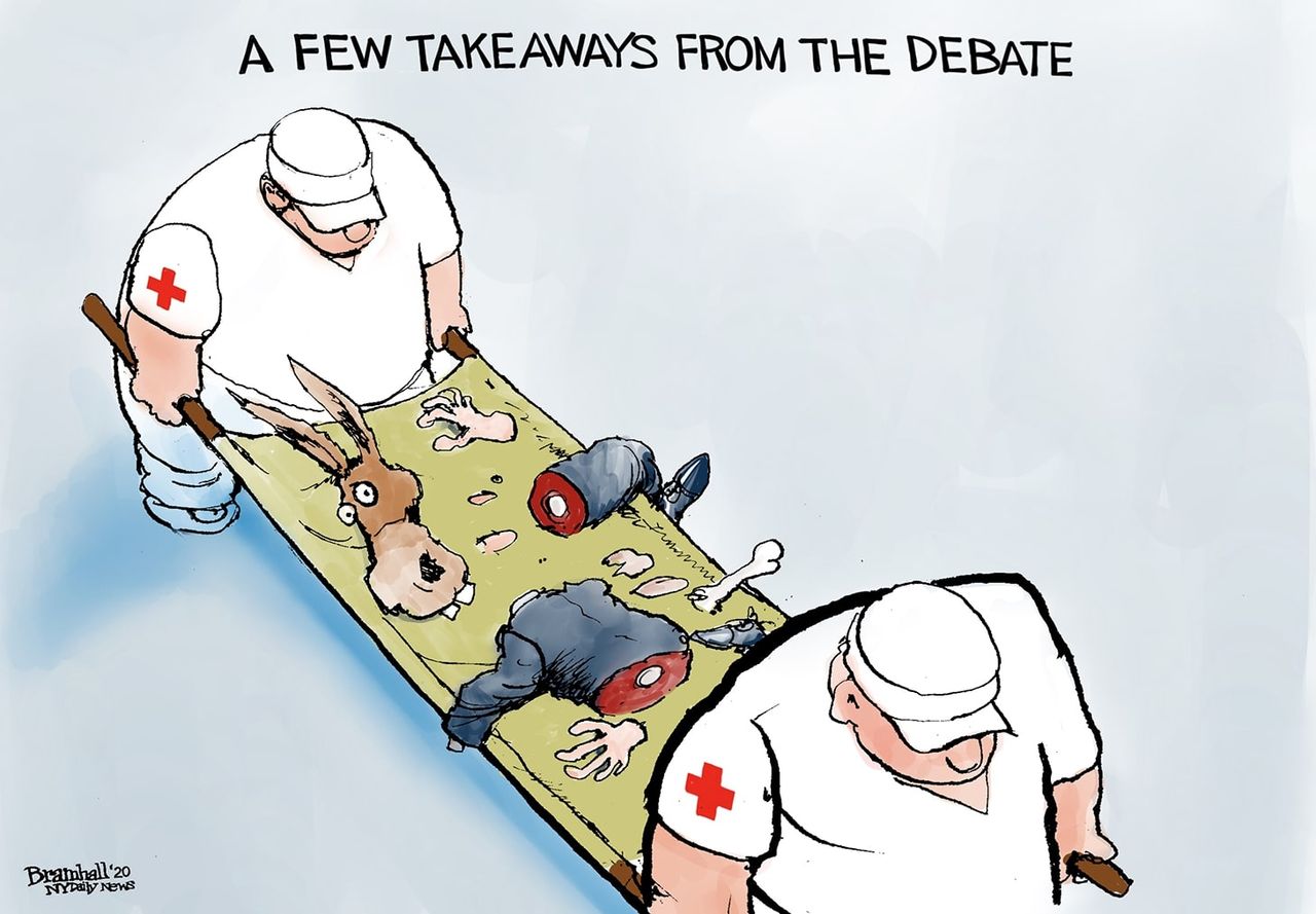 Political Cartoon U.S. Democrats NBC Nevada debates caucus butchered