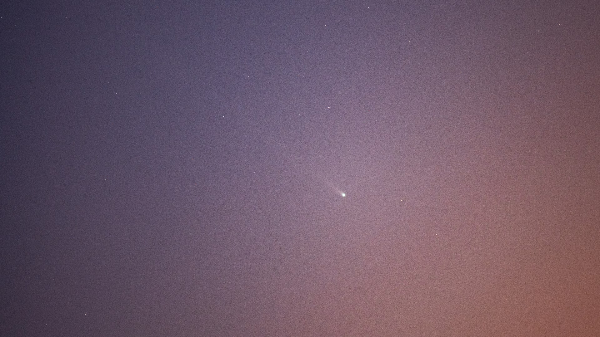 A comet in the twilight sky