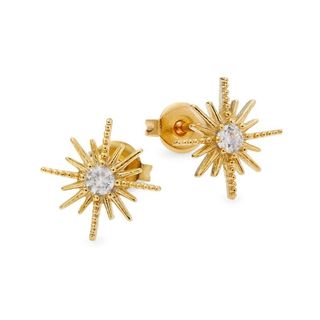 Shashi Celestina 18K Gold-Plated & Cubic Zircona Starburst Stud Earrings