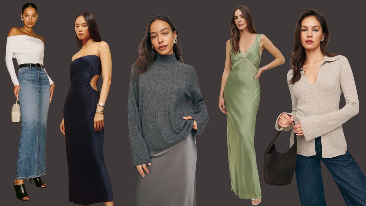 reformation winter sale - women wearing on-sale pieces from the article