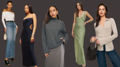 reformation winter sale - women wearing on-sale pieces from the article