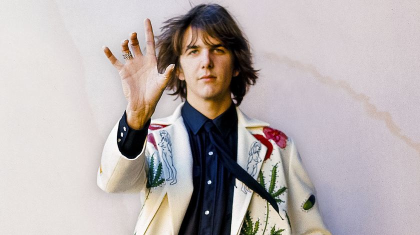Gram Parsons poses in his Nudie suit circa 1969
