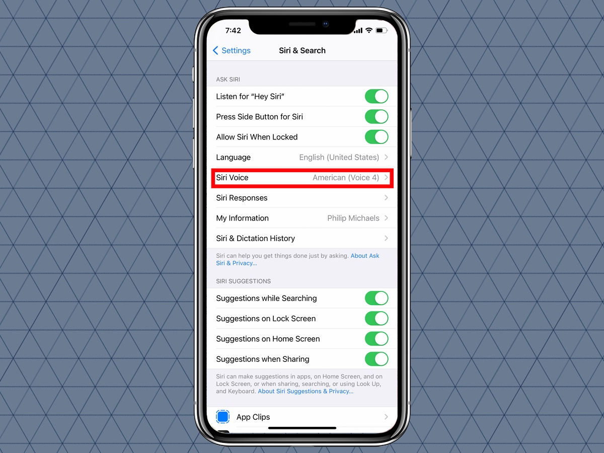 how to select a siri voice in ios 14.5