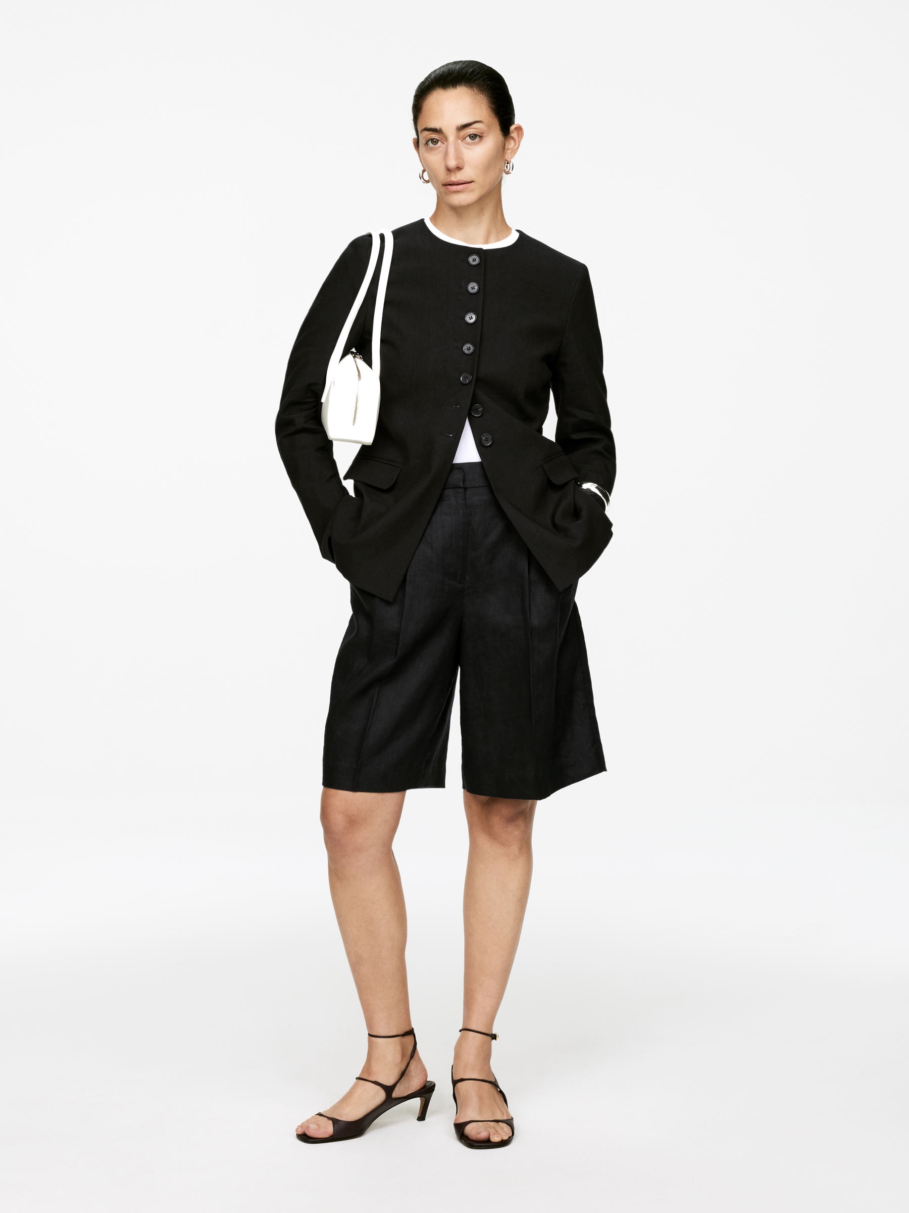 Linen Shorts - Black - Women - Arket GB