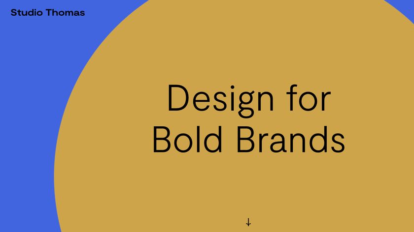 Studio Thomas website that says &#039;design for bold brands&#039; 