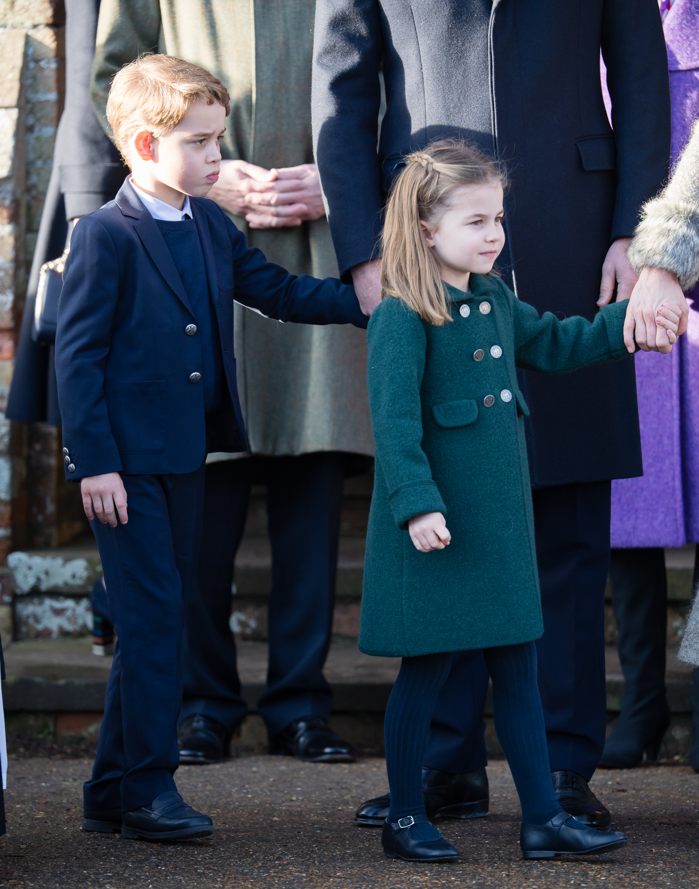 Prince George and Princess Charlotte at church on Christmas Day 2019