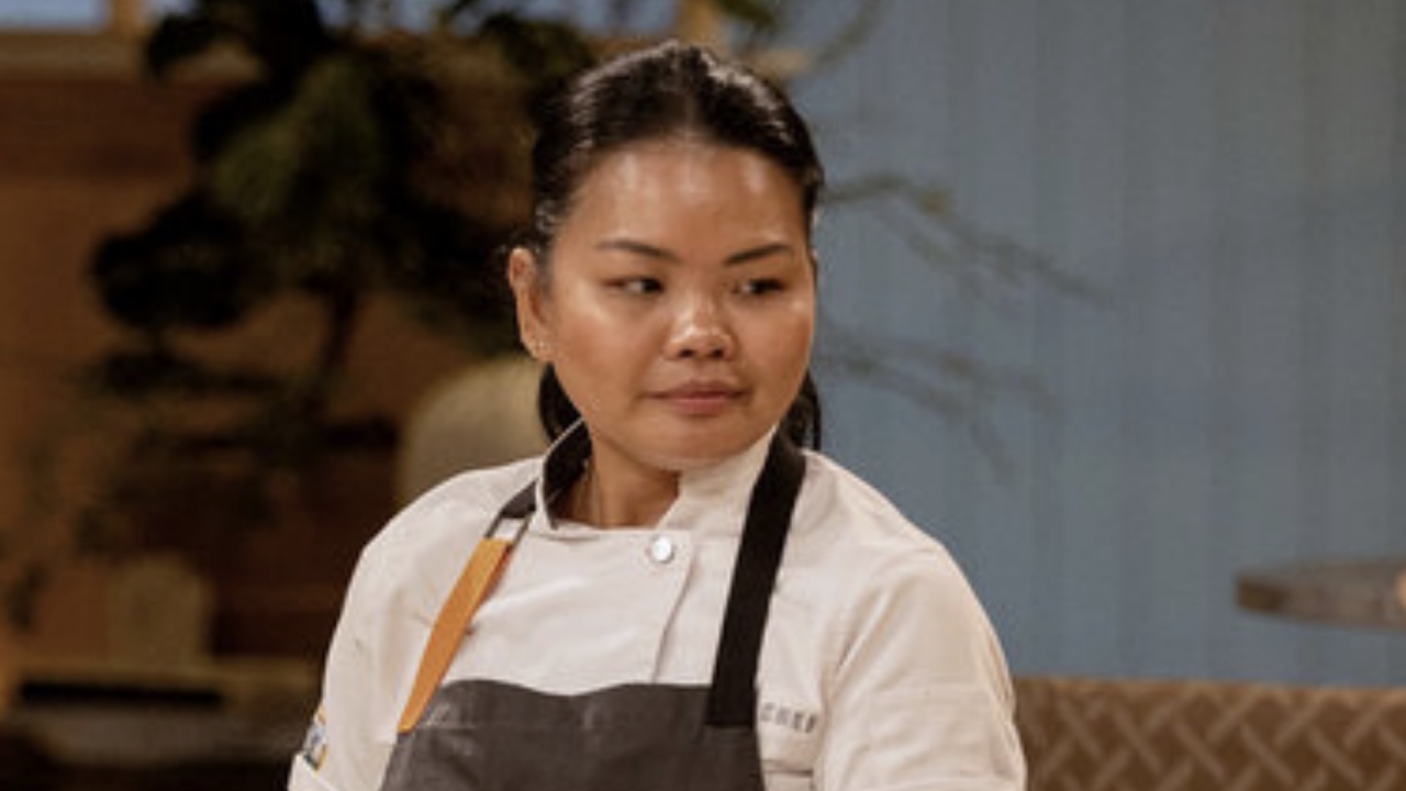 Rhoda Magbitang serving dish to judges in Top Chef Season 23