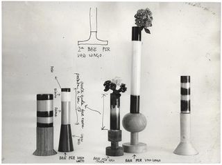 Photograph with Sottsass notes, 1959
