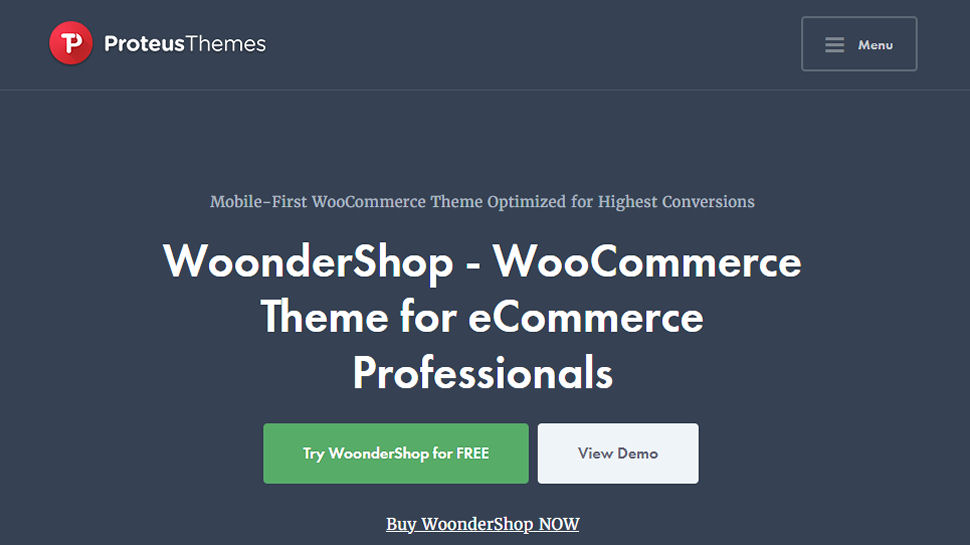 Tangkapan layar situs web untuk WoonderShop