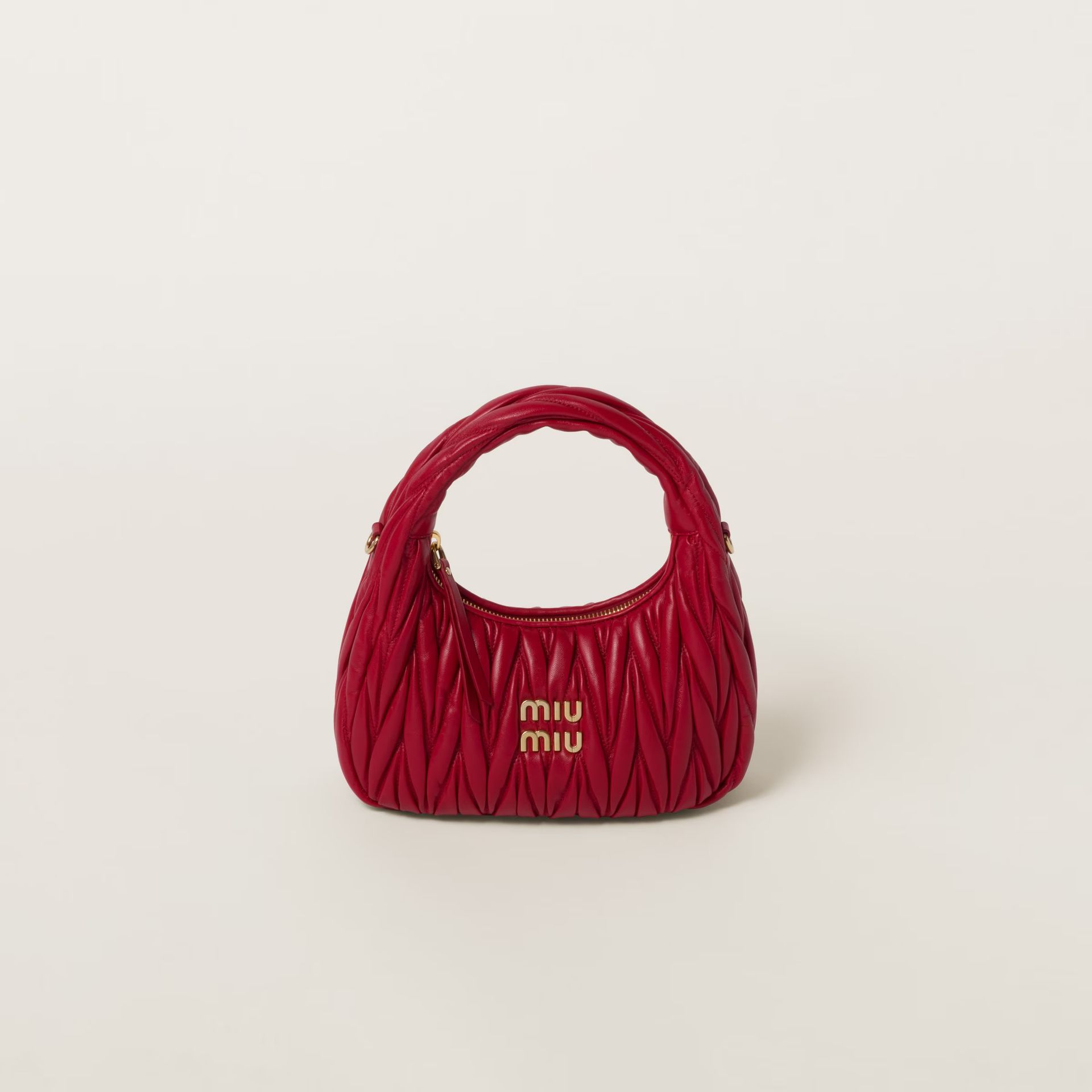 miumiu, Wander Matelassé Nappa Leather Hobo Bag
