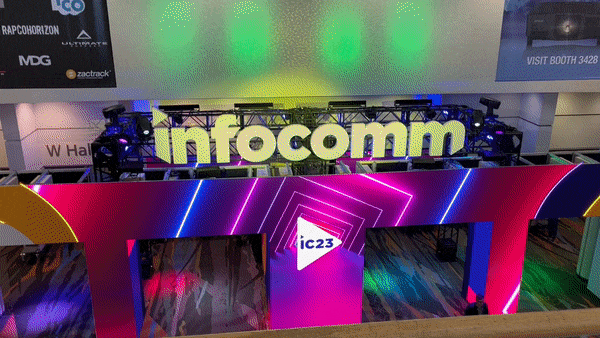The InfoComm 2023 LED entranceway.