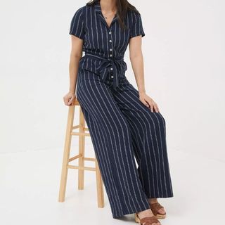 Acre Stripe Linen Blend Jumpsuit