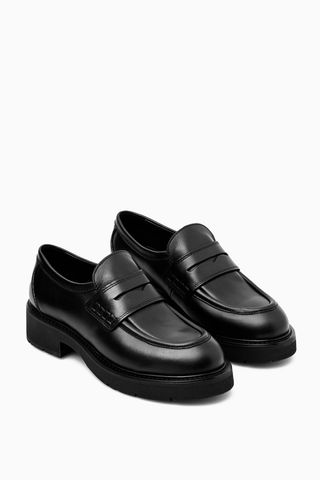 Chunky Leather Penny Loafers