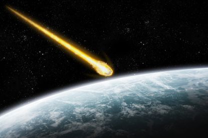 A simulation of an asteroid nearing Earth