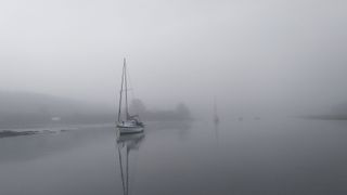 The Roseland Peninsula: misty boats from the trail