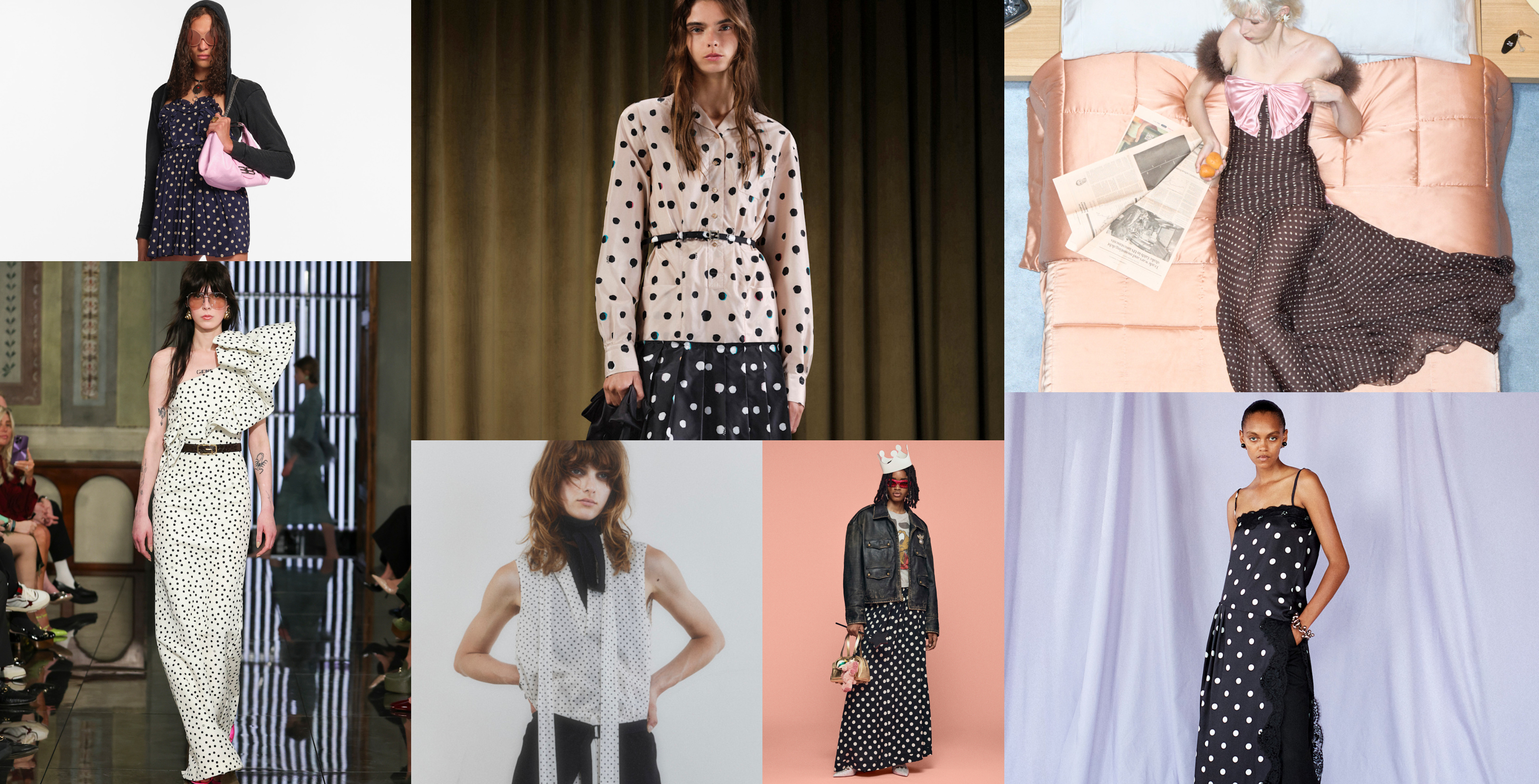 polka dot winter 2026 trend at Balenciaga, Gucci, Fendi, Ann Demeulemeester, Coach, Valentino, and Sportmax Resort 2026