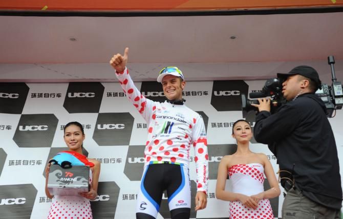 Damiano Caruso (Cannondale) in the mountains jersey