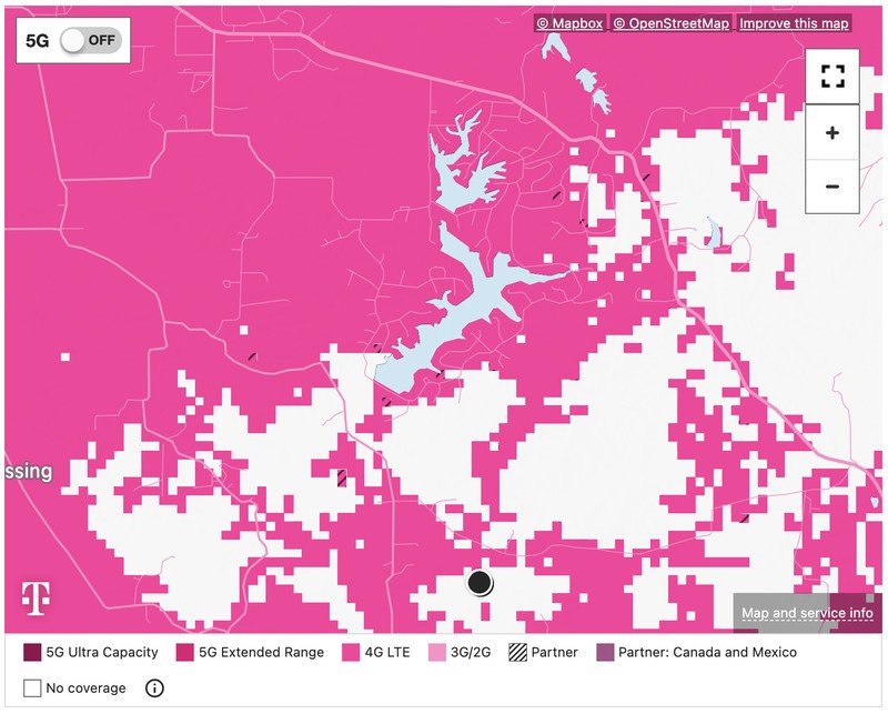 T-Mobile coverage map comparison