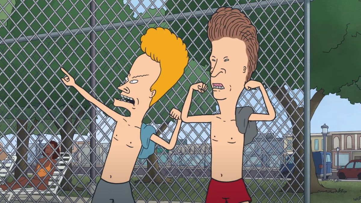 Beavis and Butt-Head shirtless and flexing