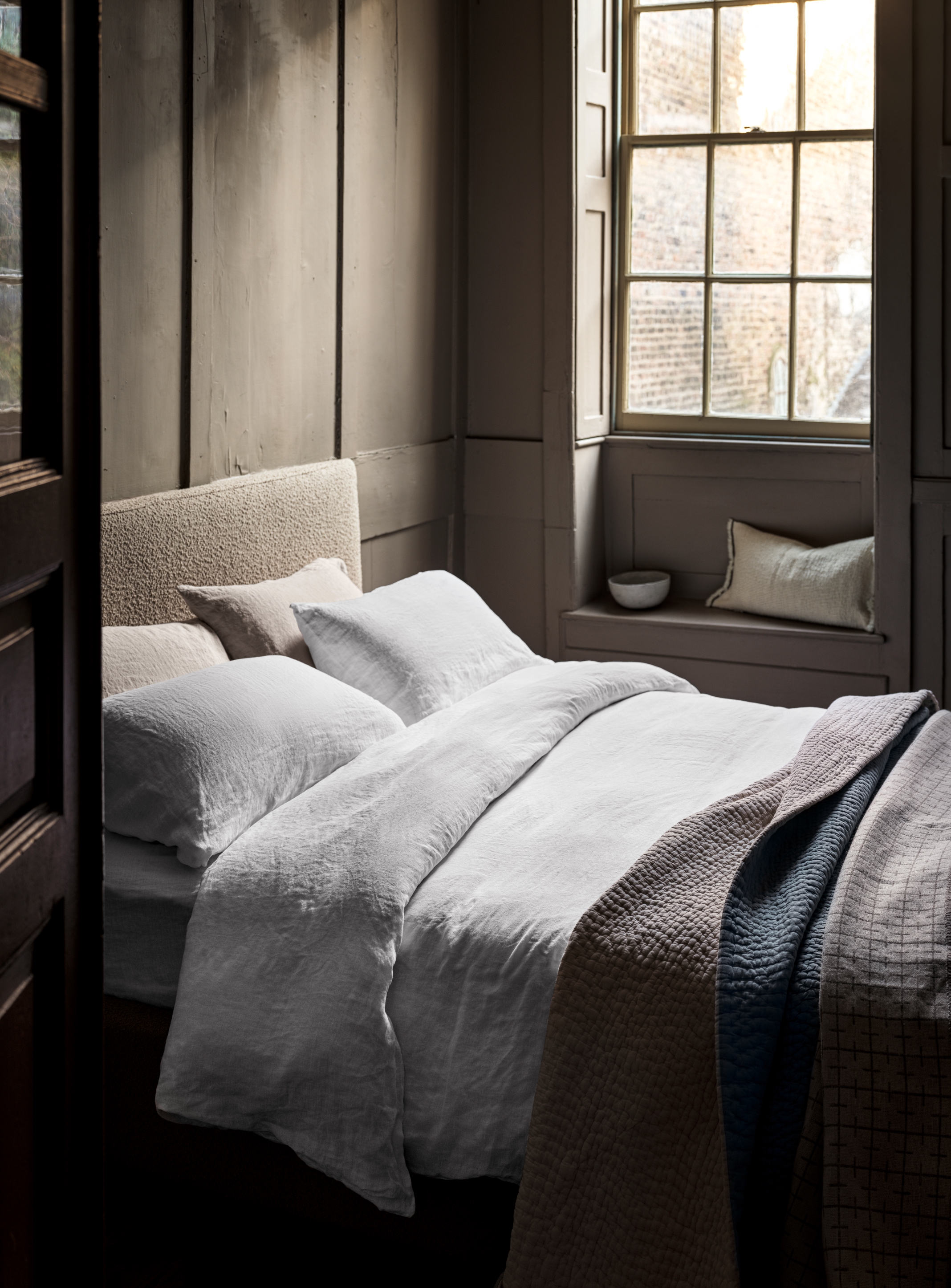 cozy bedroom with sash window