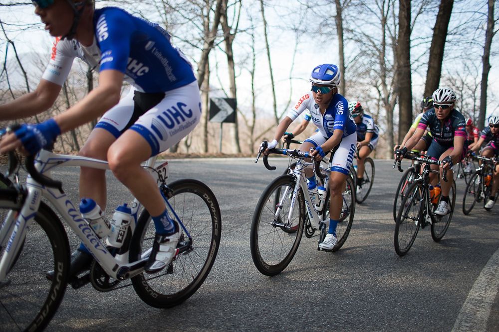 Coryn Rivera (UnitedHealthcare) rides one of the smaller climbs of the Trofeo Alfredo Binda