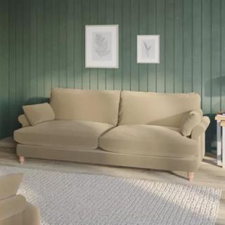 Beige sofa in a living room