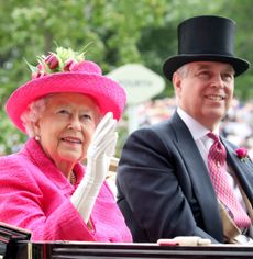 Prince Andrew and Queen Elizabeth in a carriage