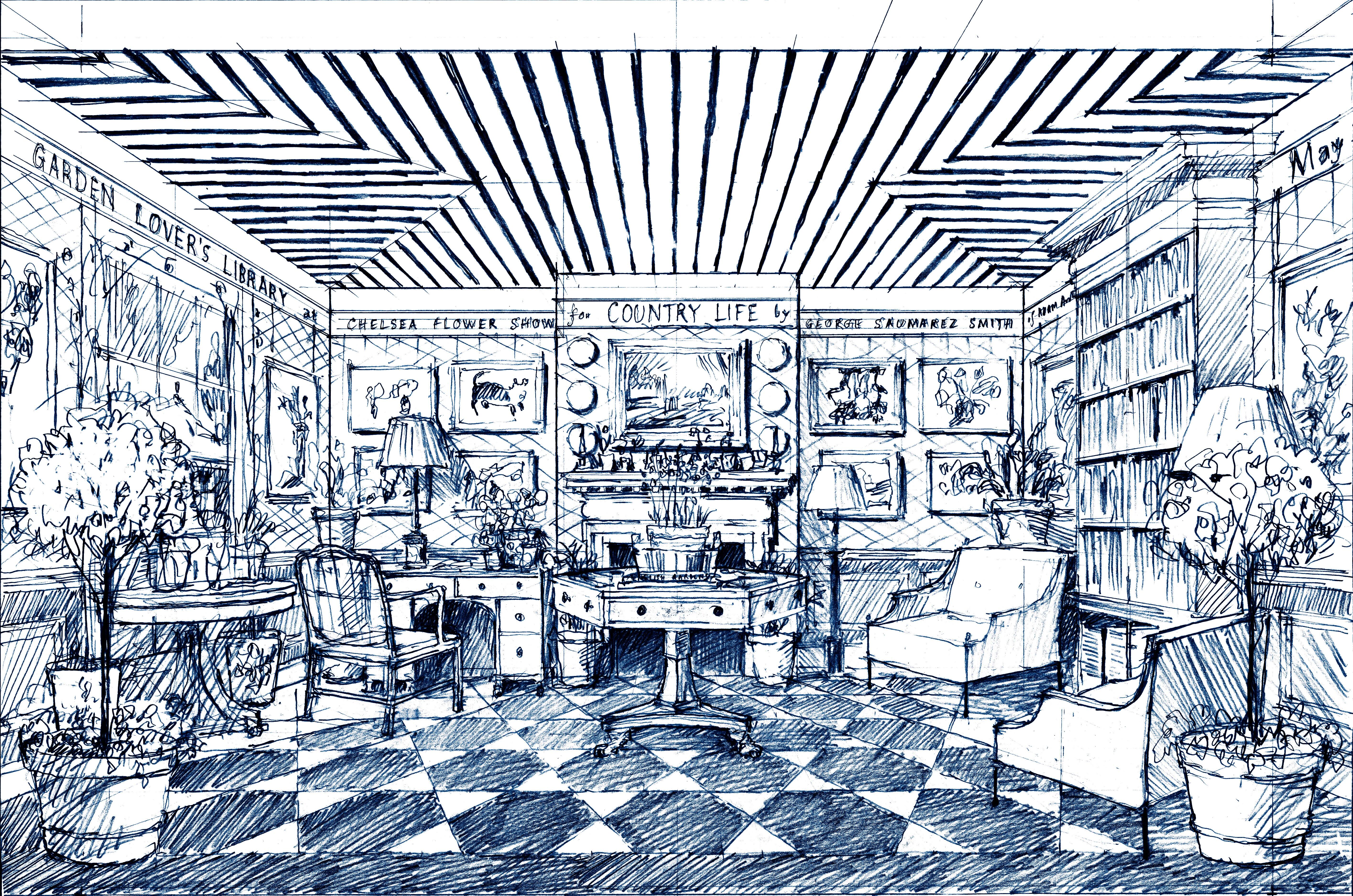 Country Life Magazine, Chelsea Flower Show Stand drawing 2026 by George Saumarez Smith