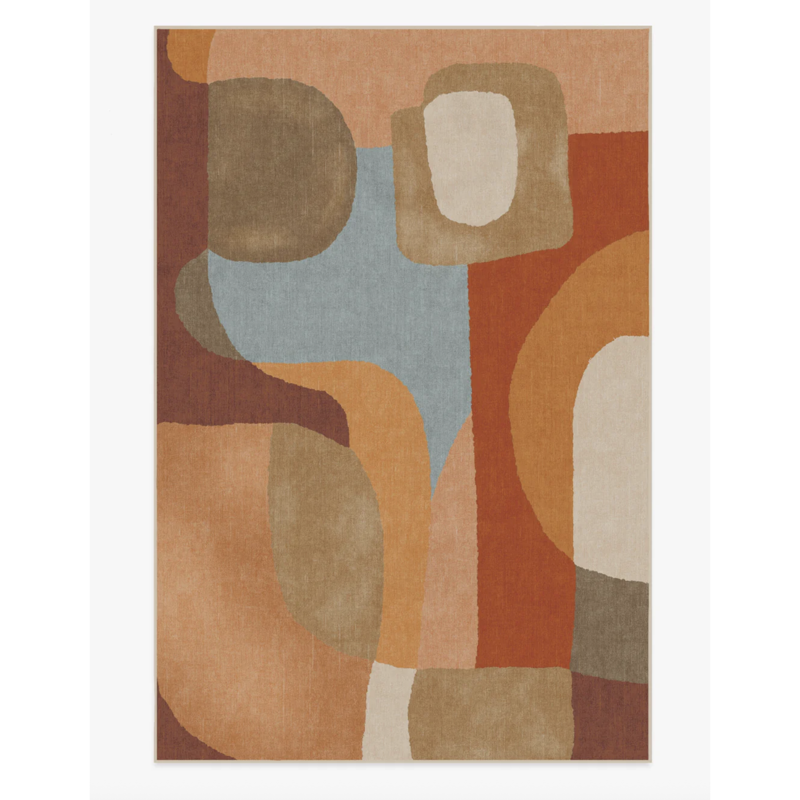 brown and red graphic rug