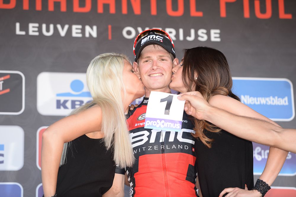 Hermans on the Brabantse Pijl podium.