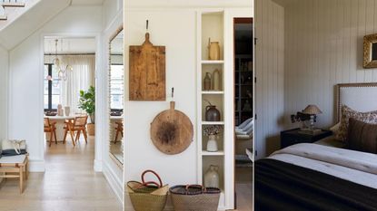 Three images of rooms painted in beige