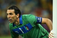 Gianluigi Buffon in action for Italy against Spain in the final of Euro 2012.