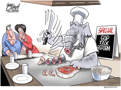 Political cartoon U.S. GOP tax reform