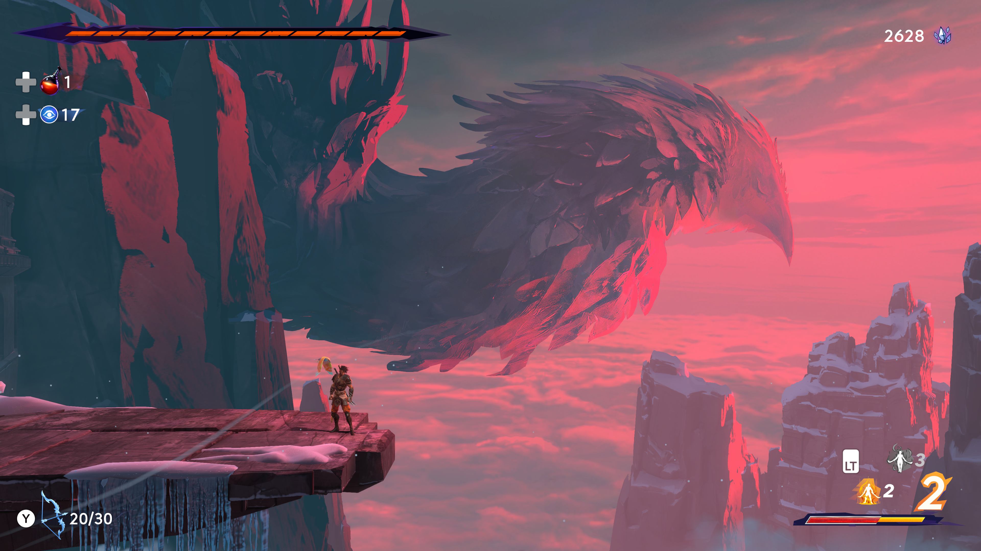 Screenshot of Prince of Persia: The Lost Crown on Xbox Series X.