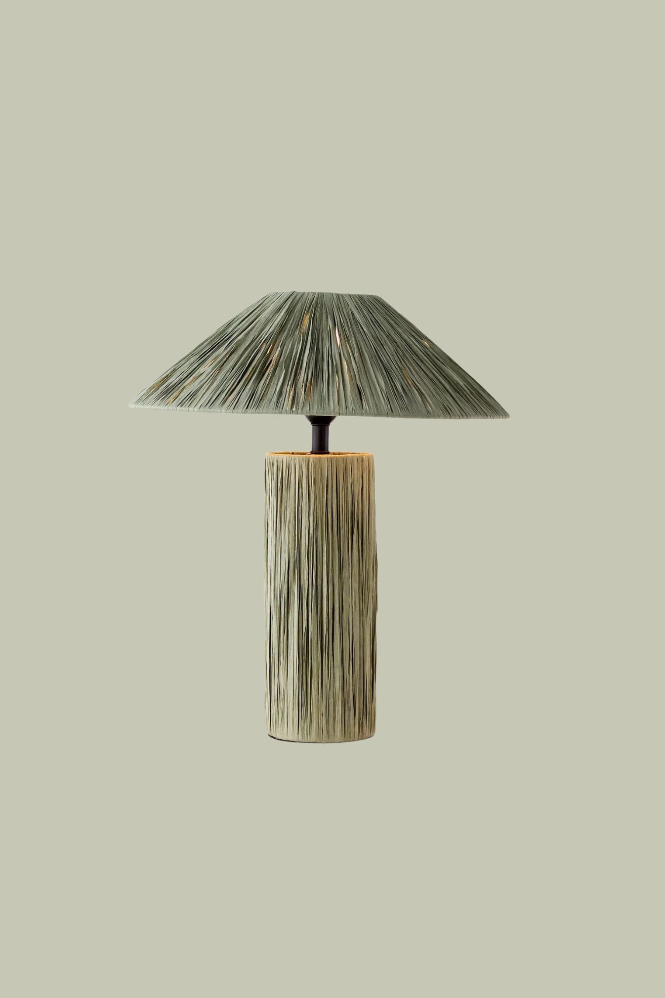 John Lewis, Raffia Table Lamp in Green