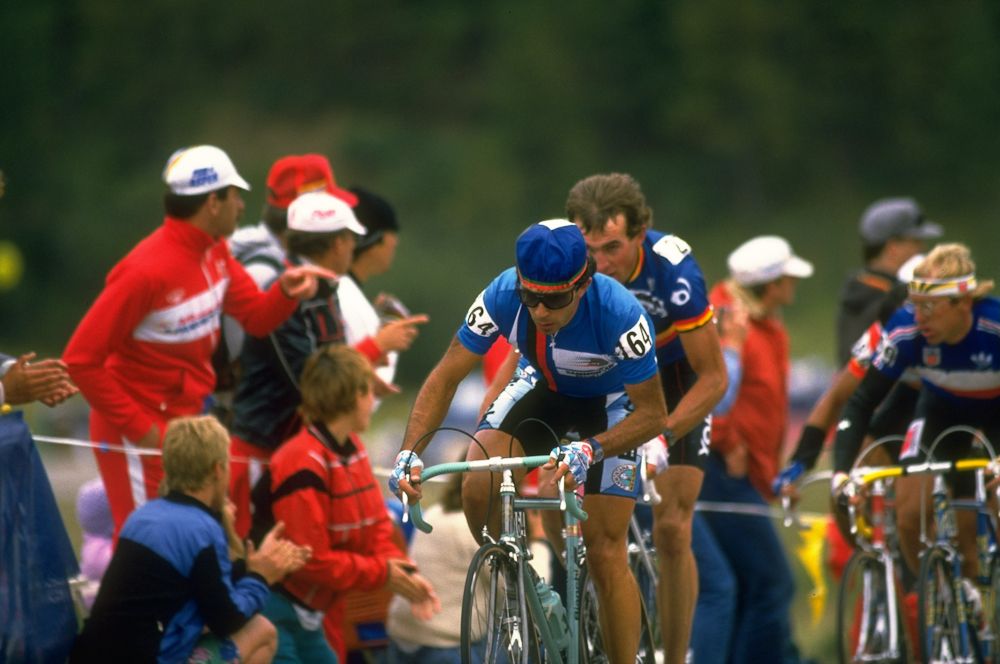 Moreno Argentin of Italy in action during the 1986 World Cycling Championships