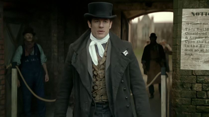 James Norton as Sean Rafferty, walking away from a doorway in House of Guinness