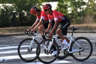 NICE FRANCE AUGUST 28 Winner Andrew Anacona of Colombia and Team Arkea Samsic Nairo Quintana Rojas of Colombia and Team Arkea Samsic during the 107th Tour de France 2020 Team Arkea Samsic Training TDF2020 LeTour on August 28 2020 in Nice France Photo by Tim de WaeleGetty Images