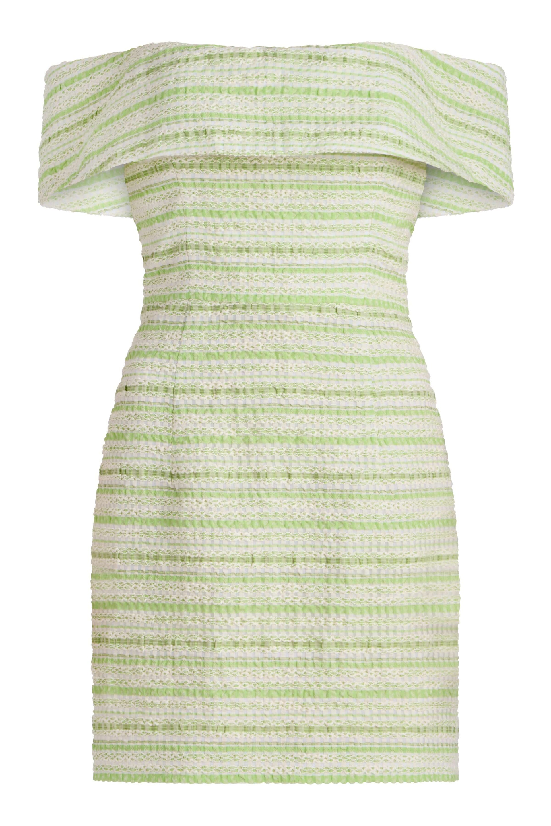 Alice Lime Textured Stripe Dress