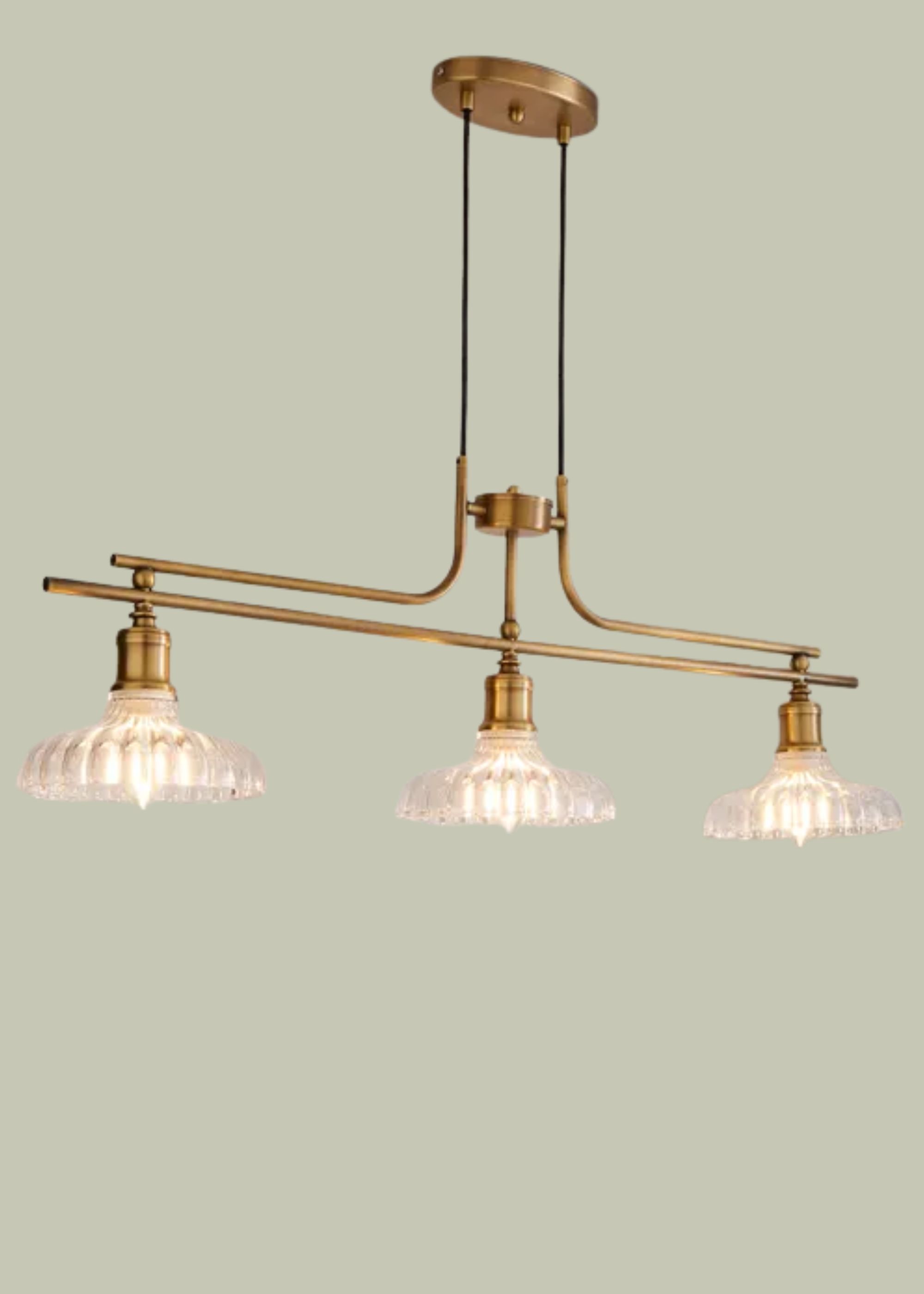 Dunelm , Colt Antique Brass 3 Light Diner Ceiling Light