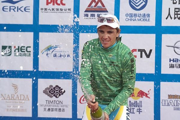 Valentin Iglinskiy (Astana) is cleaning up at the moment, he also leads the sprint points competition and wearer of the green jersey.