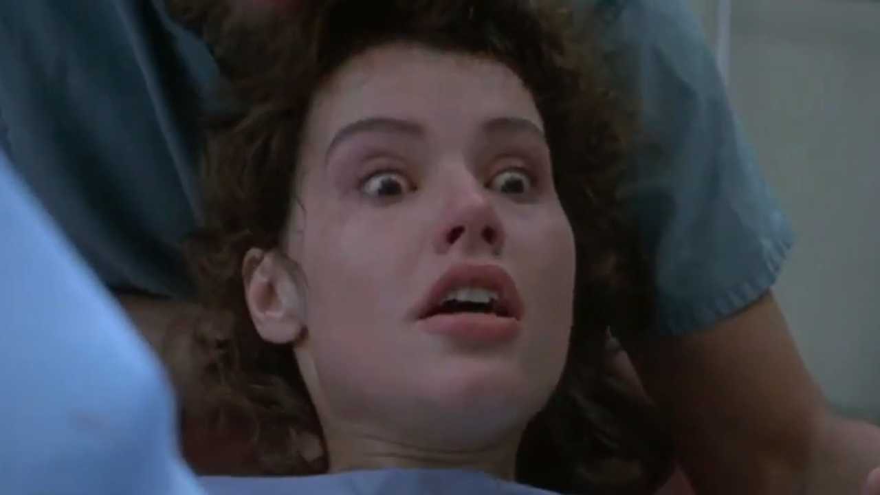 Scene from a crazy dream sequence in The Fly