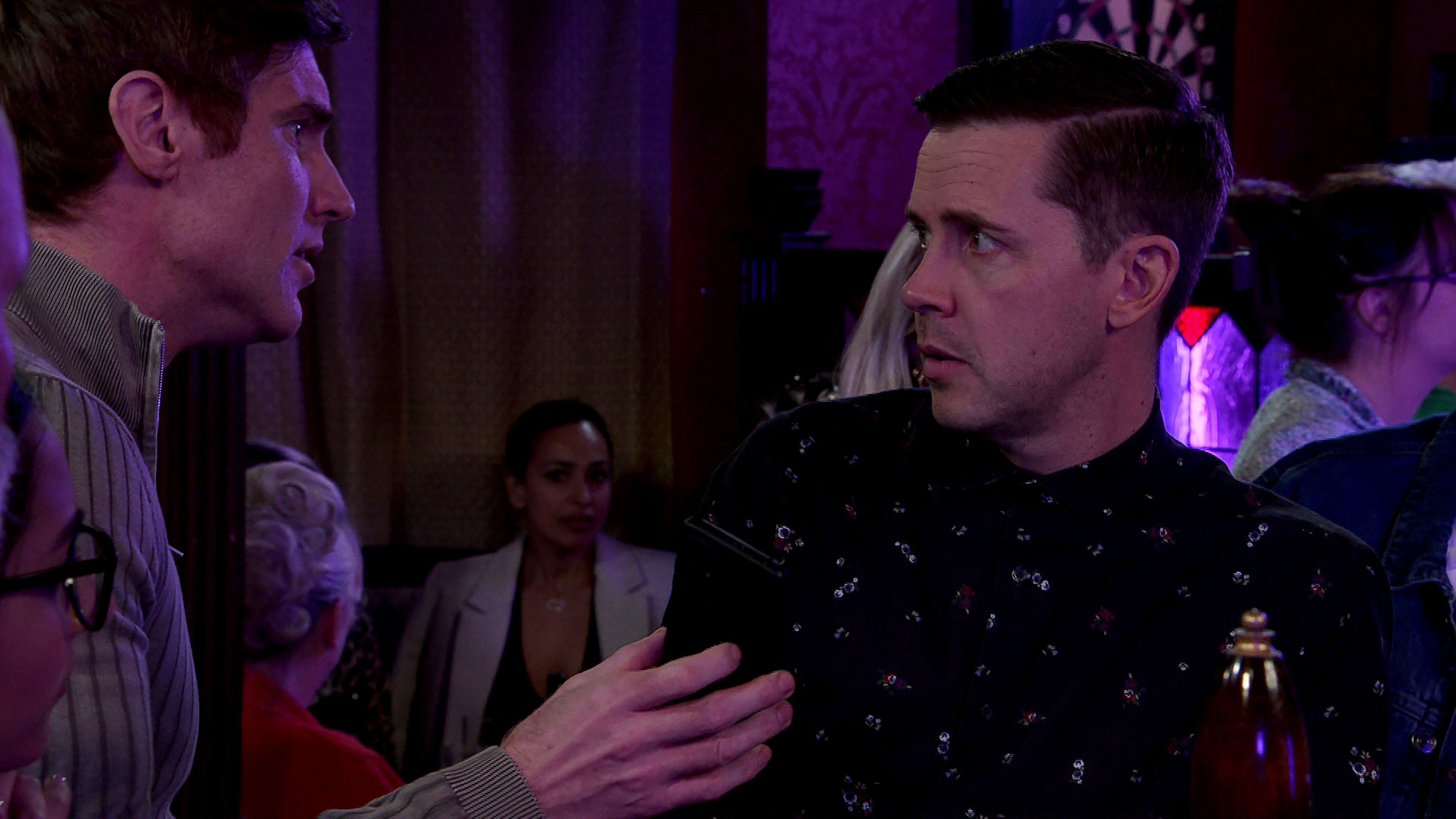 Theo Silverton and Todd Grimshaw in Coronation Street